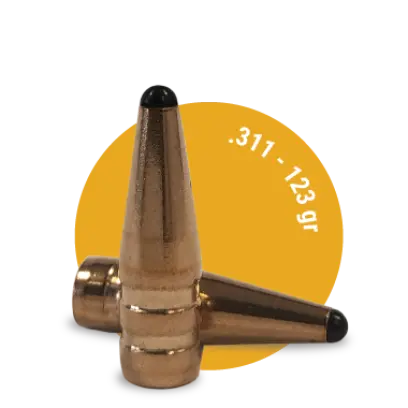 Bezolovnatá střela diametr .311, hmotnost 123grs